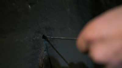 This meat skewer goes
into this hole to unlock it. - Searching for Secrets