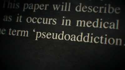 - This message
about pseudoaddiction - The Crime of the Century