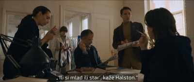 This one says, "'You're either
young or old, ' says Halston." - Halston