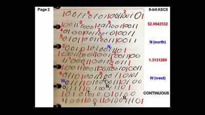 This is page two of
Penniston's binary code - Truth Hunter