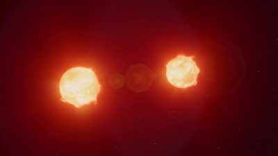 This pair of orange
dwarfs orbit each other. - Cosmos: Possible Worlds