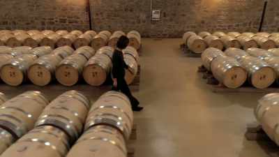 This premium wine will sit inside
oak barrels for two years, - Europe From Above