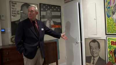 This is protesting
Nixon's historic trip to China. - Get Me Roger Stone