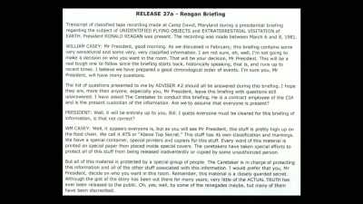 This Release 27a,
Reagan Briefing, - Truth Hunter
