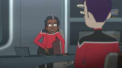 This says you came back
covered in bite marks, - Star Trek: Lower Decks