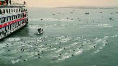 This is the Escape From Alcatraz
Triathlon. - The Human Body: Secrets of Your Life Revealed