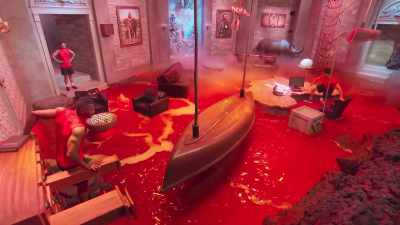 This is the first time
any team has lowered the first canoe. - Floor Is Lava