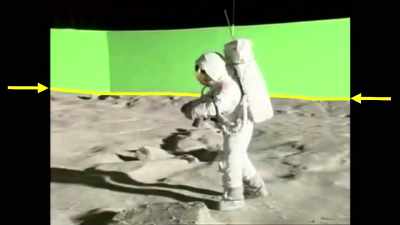 This is the line that separates
the actual land from the studio, - American Moon