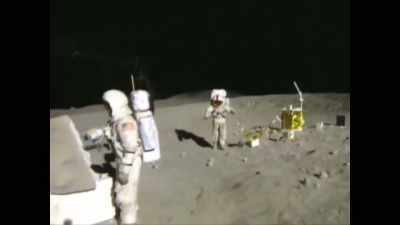 This has the same effect
of reducing the astronauts' weight, - American Moon