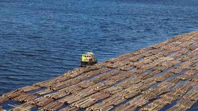 This timber is on
a 150 mile journey downstream. - Wild Nordic