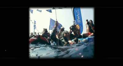 This is where his mother
made her first world record - Freediver
