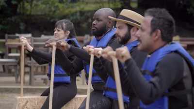 This is why we practice on land. - Rob Riggle's Ski Master Academy