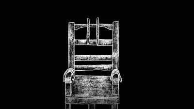 This wooden chair
with leather belts. - Crazy, Not Insane