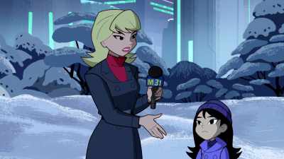 This young eye witness encountered
that terrifying creature. - Justice League Action