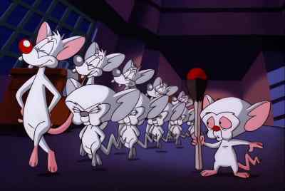 THOSE AREN'T
MY DANCE STEPS. - Pinky and the Brain
