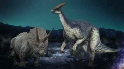 THOUGH HADROSAURS
AND TRICERATOPS - Dino Hunters