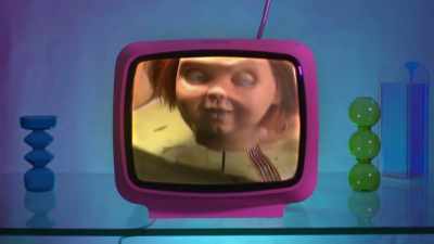 Three facial puppeteers
working the lips, - Living with Chucky