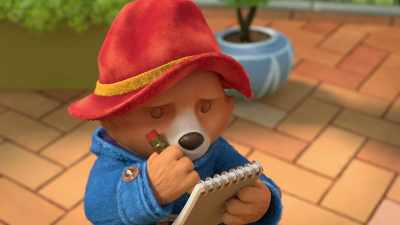 Three lettuce leaves exactly,
a medium-sized tomato disc, - The Adventures of Paddington