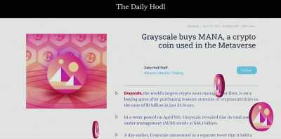 Three weeks ago, these
big wigs, Grayscale, - This Is Not Financial Advice