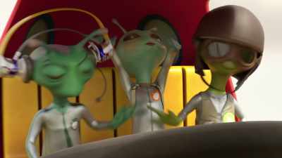 [thrilled cheering] - Alien TV