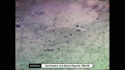 Through closed-circuit TV,
shows specific lunar landscapes, - American Moon