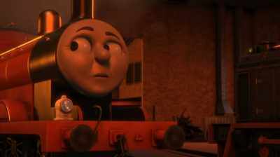 -[thud]
-[Hurricane laughs] - Thomas & Friends: Journey Beyond Sodor