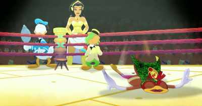 -(thuds)
-(audience gasp) - Legend of the Three Caballeros