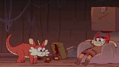 -[thuds]
-[meowing] - ThunderCats Roar