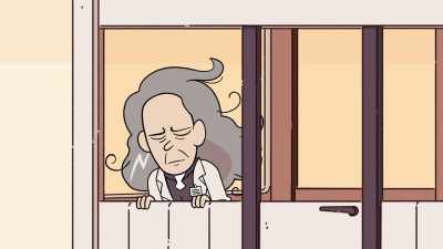 -[thuds]
-[metal squeaks] - Hilda