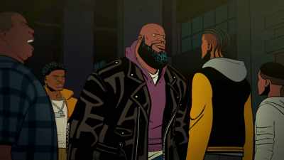 - [thugs laughing]
- [♪ tense music playing] - Your Friendly Neighborhood Spider-Man