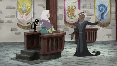 Tiabeanie, who visited Hell
with these two accomplices, - Disenchantment