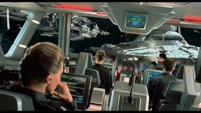 Ticonderoga, this is Rodger Young requesting approach vector. - Starship Troopers