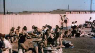 Time out for the daily
sunbaths, storing up energy - The Pacific War in Color