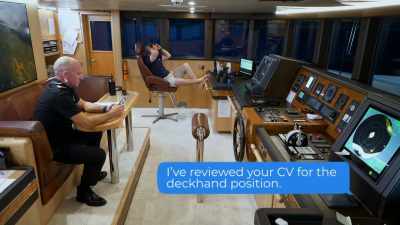 Time to serve, ladies. - Below Deck Adventure