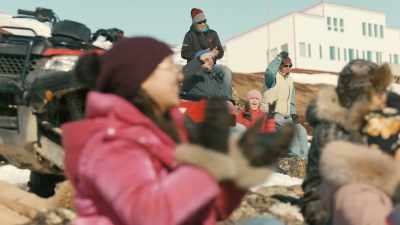 -(ting roars and hoots)
-(crowd cheers) - North of North