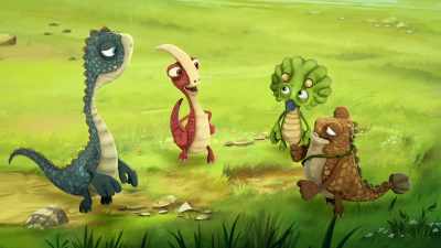-Tiny, you go get some strong vines!
-Sure thing! - Gigantosaurus