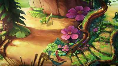 -Tiny, you're painting!
-With your new paintbrush! - Gigantosaurus