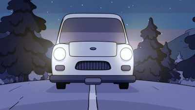 [tires screeching] - Hilda