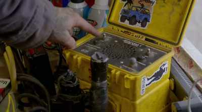 To your comms box on here,
you have your power supply, - Sewer Divers