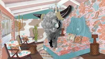 To finish it off, cow print,
oh, and a skull. - Trixie Motel
