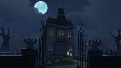 To lure adults
into the haunted house, - The Spooky Tale of Captain Underpants Hack-a-ween