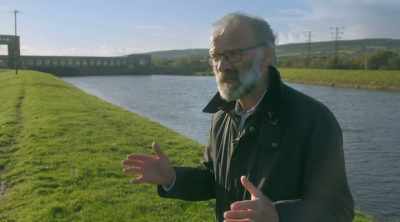 Today, Pat's taking us through
the giant power station lock. - World's Most Scenic River Journeys