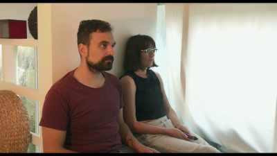Together we watched the original
documentary footage, - There Is No "I" in Threesome