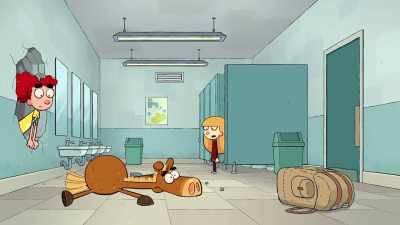 - [toilet flushes] - It's Pony