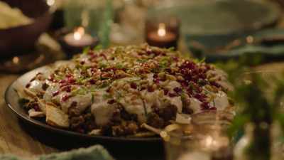 Tonight, that means my
pomegranate-scattered beef - Nigella: At My Table