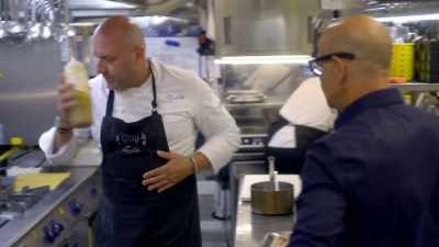 Tony is cooking his version
of the Sicilian classic, - Stanley Tucci: Searching for Italy