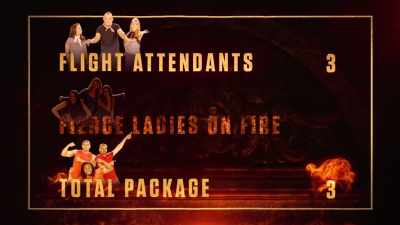 Total Package and the Flight Attendants
each scored three points - Floor Is Lava