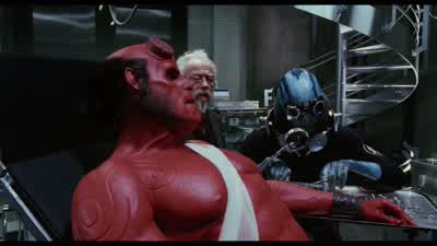 How long was it latched on to youI don't know About five secondswinces Professor lookHELLBOY Is it badABE Touched you five seconds laid three eggsDidn't even buy me a drink Hmm - Hellboy
