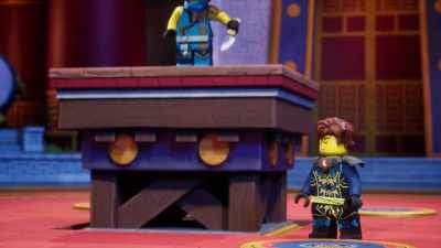 -[tower clanking]
-[triumphant music continues] - LEGO Ninjago: Dragons Rising