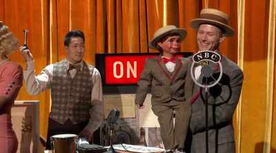 (toy horn honks) - Annie Live!